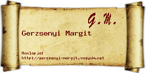 Gerzsenyi Margit névjegykártya